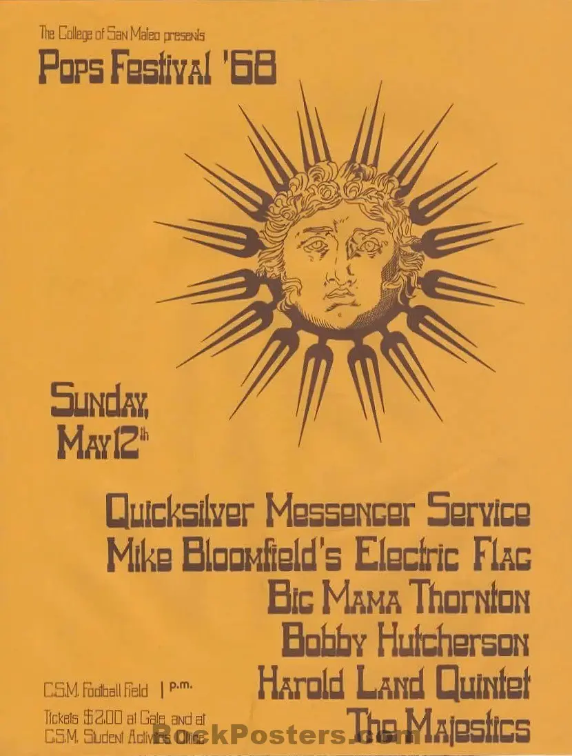 Auction - Quicksilver - Bobby Hutcherson - 1968 Handbill - College Of San Mateo - Near Mint Minus 1