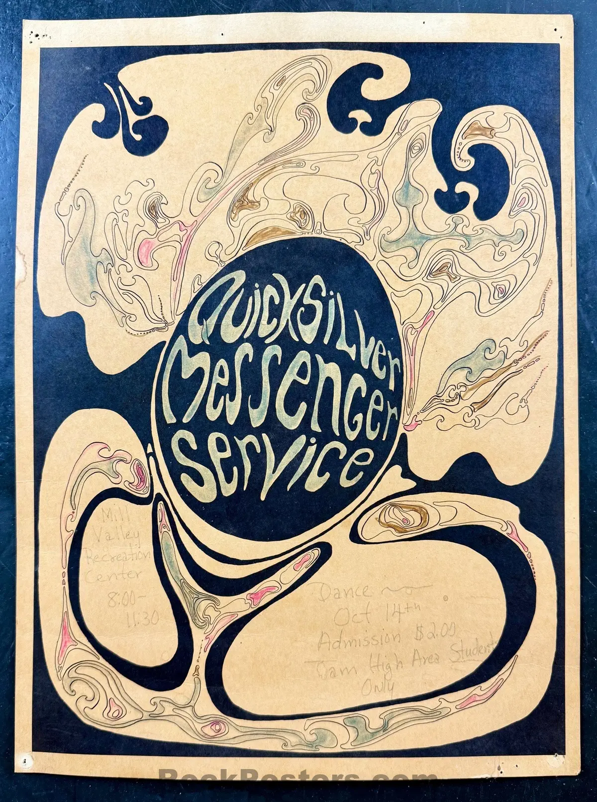 Auction - Aor 2.45 - Quicksilver Messenger - Band Generated - 1966 Poster - Mill Valley - Excellent 1