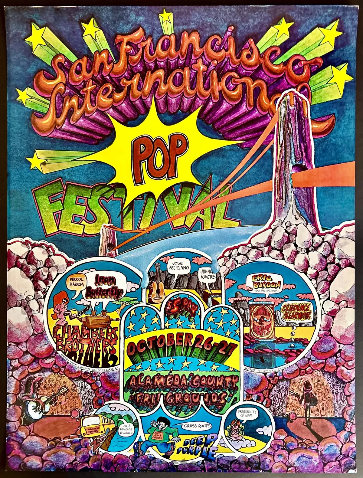 Auction - San Francisco International Pop Festival - 1968 Poster - Creedence/Iron Butterfly - Near Mint 1