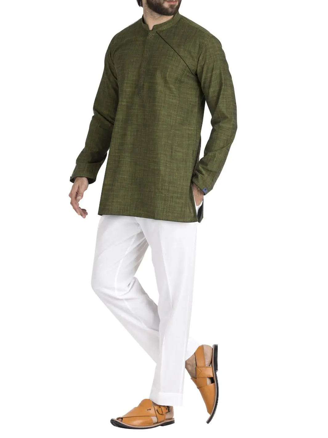 Green Blended Kurta - Al-Sk-716 1