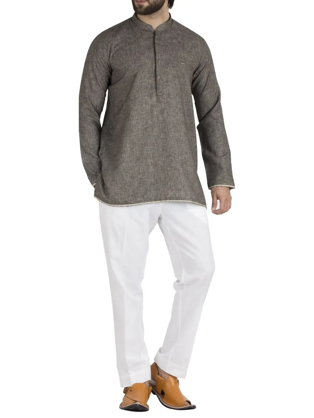 Grey Blended Kurta - Al-Sk-717 1