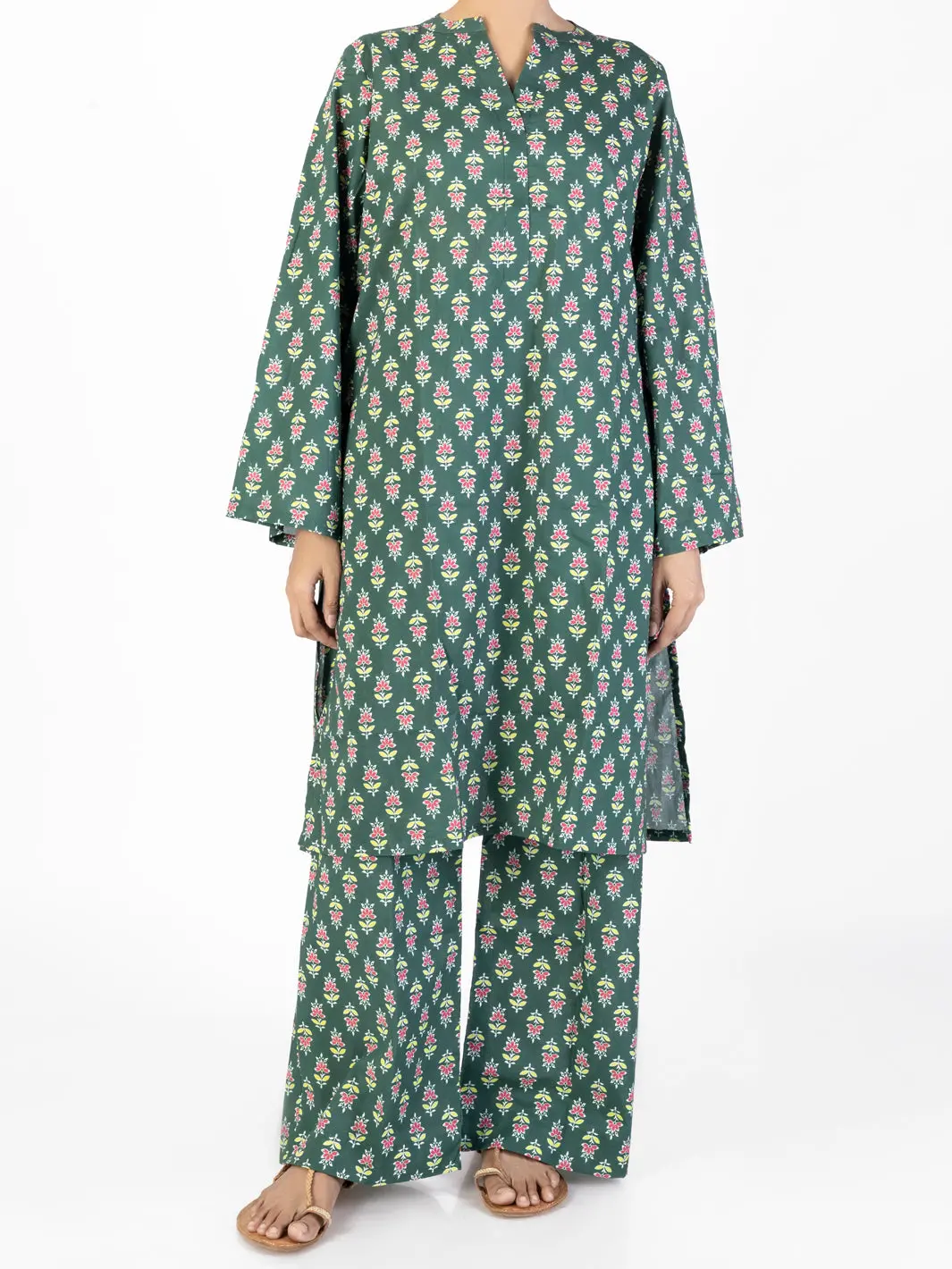 Green Cambric Co-Ord Set - Alp-2Ps-Slks-2242 1