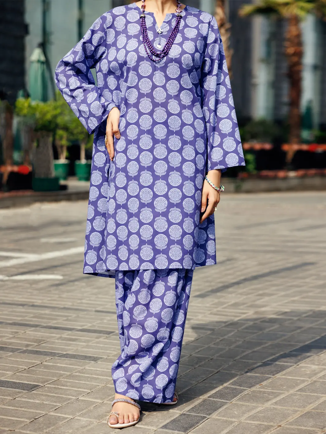 Blue Lawn Co-Ord Set - Alp-2Ps-Slks-2249 1