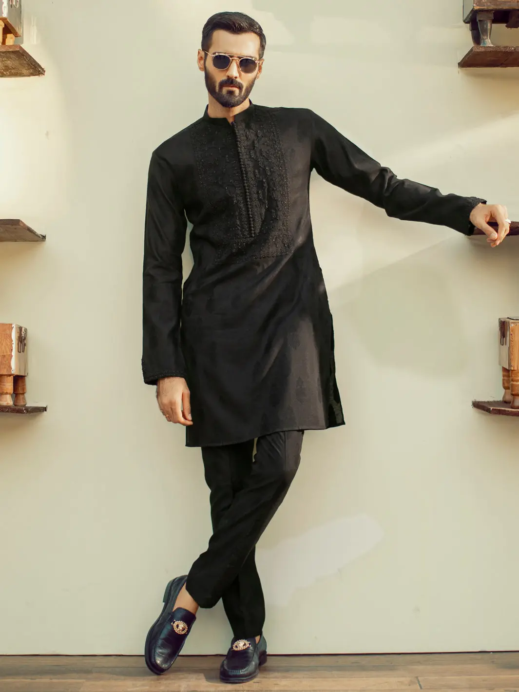 Black Formal Kurta - Al-K-Sp-031B 1