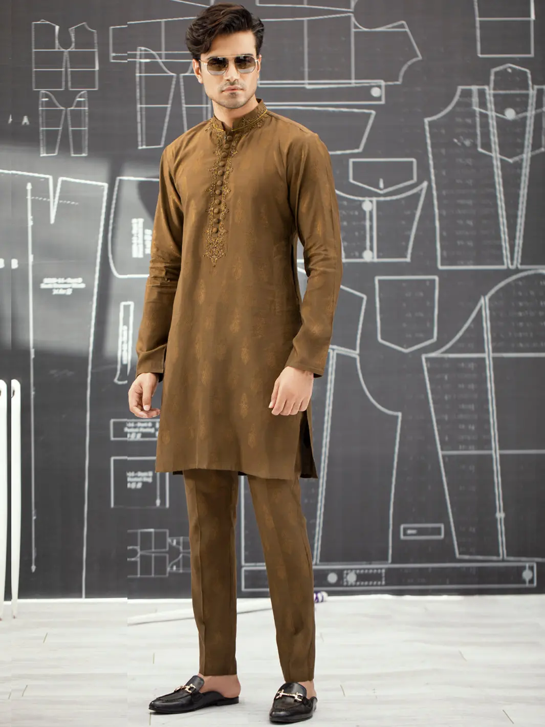 Green Formal Kurta - Al-K-Sp-033 1