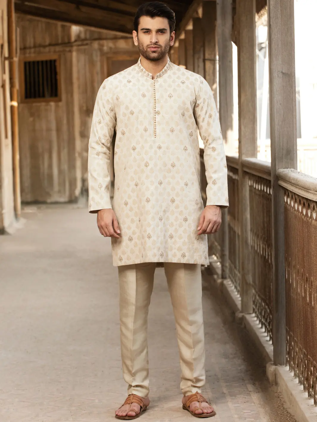 Fawn Formal Kurta - Al-K-Sp-036 1