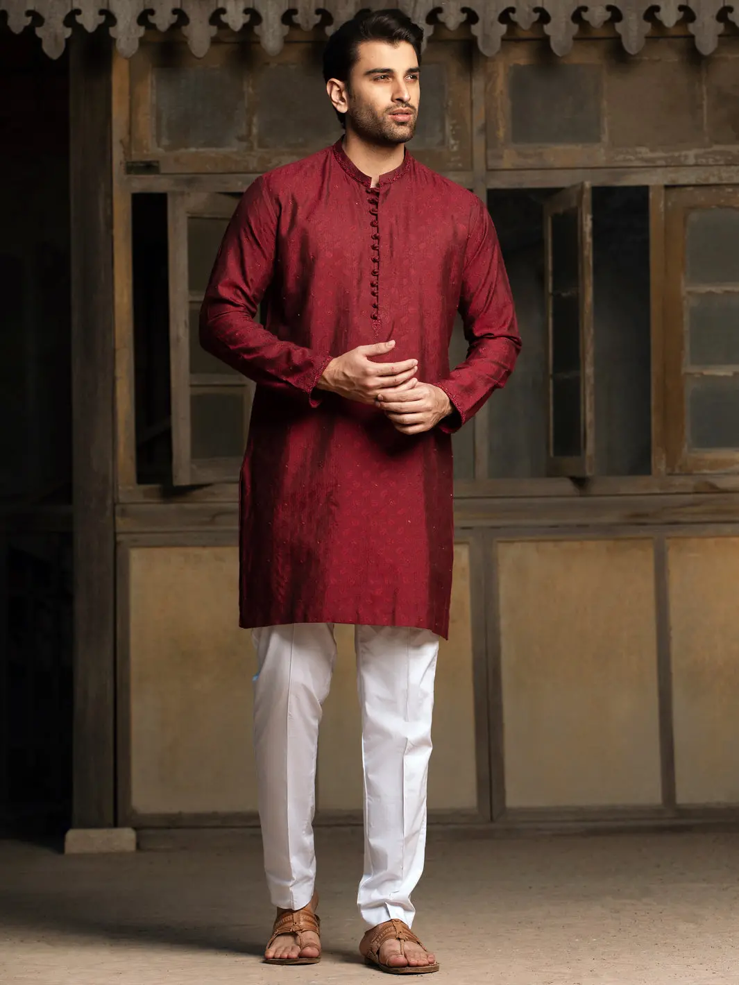 Maroon Formal Kurta - Al-K-Sp-041 1