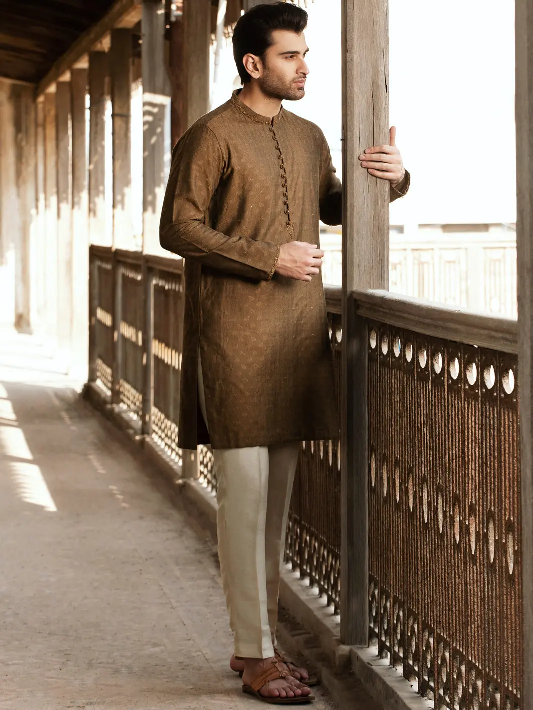 Green Formal Kurta - Al-K-Sp-044 1