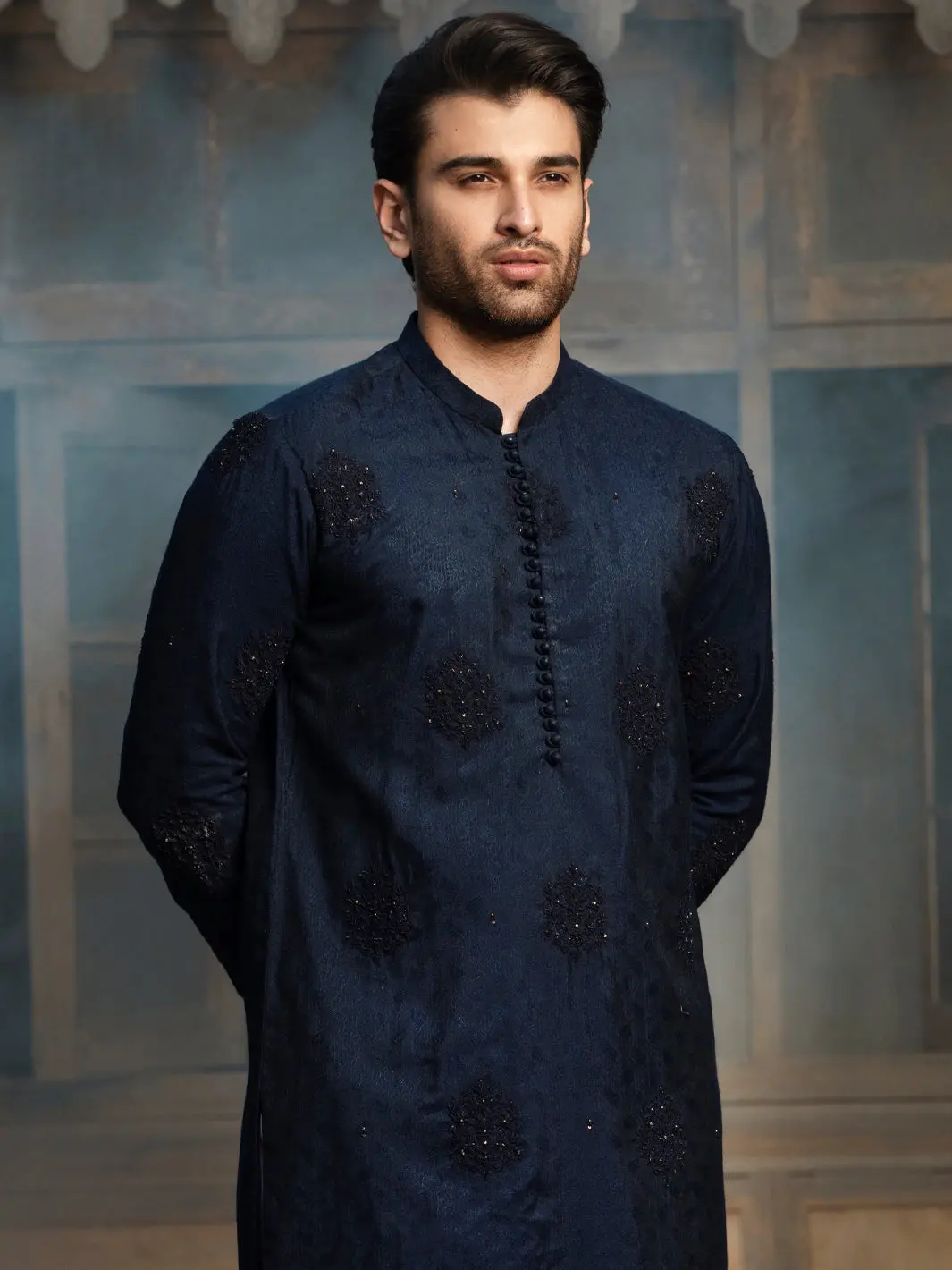 Blue Formal Kurta - Al-K-Sp-045 1