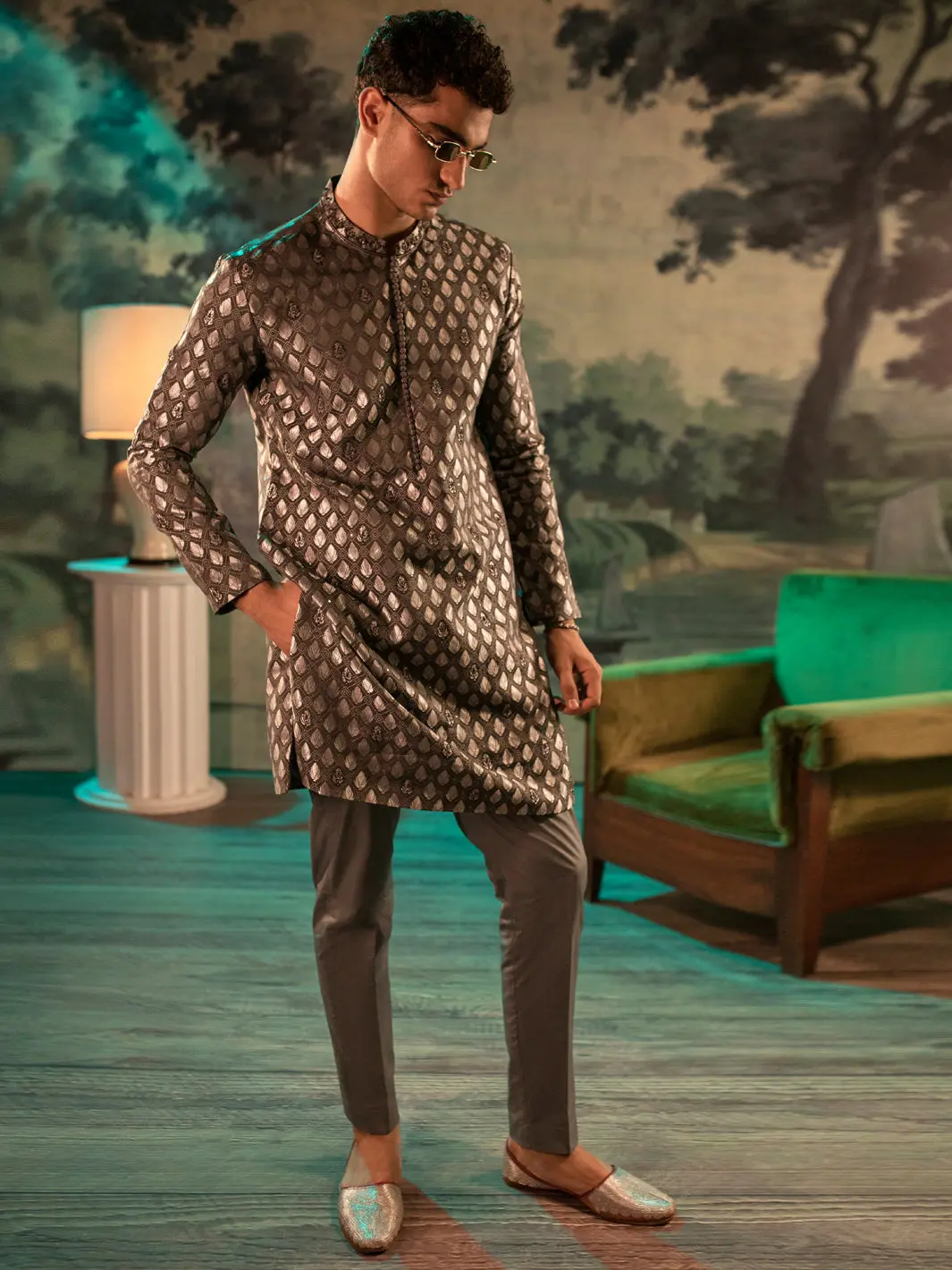 Grey Formal Kurta - Al-K-Sp-050 1