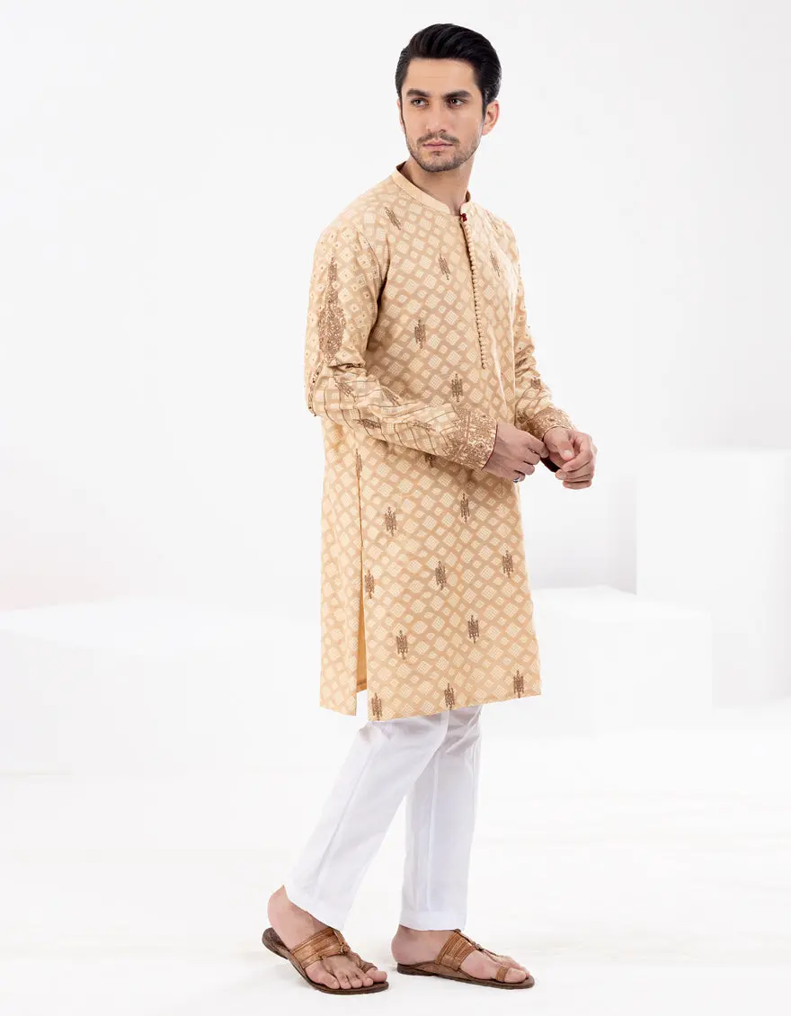 Beige Formal Kurta - Al-K-Sp-059 1