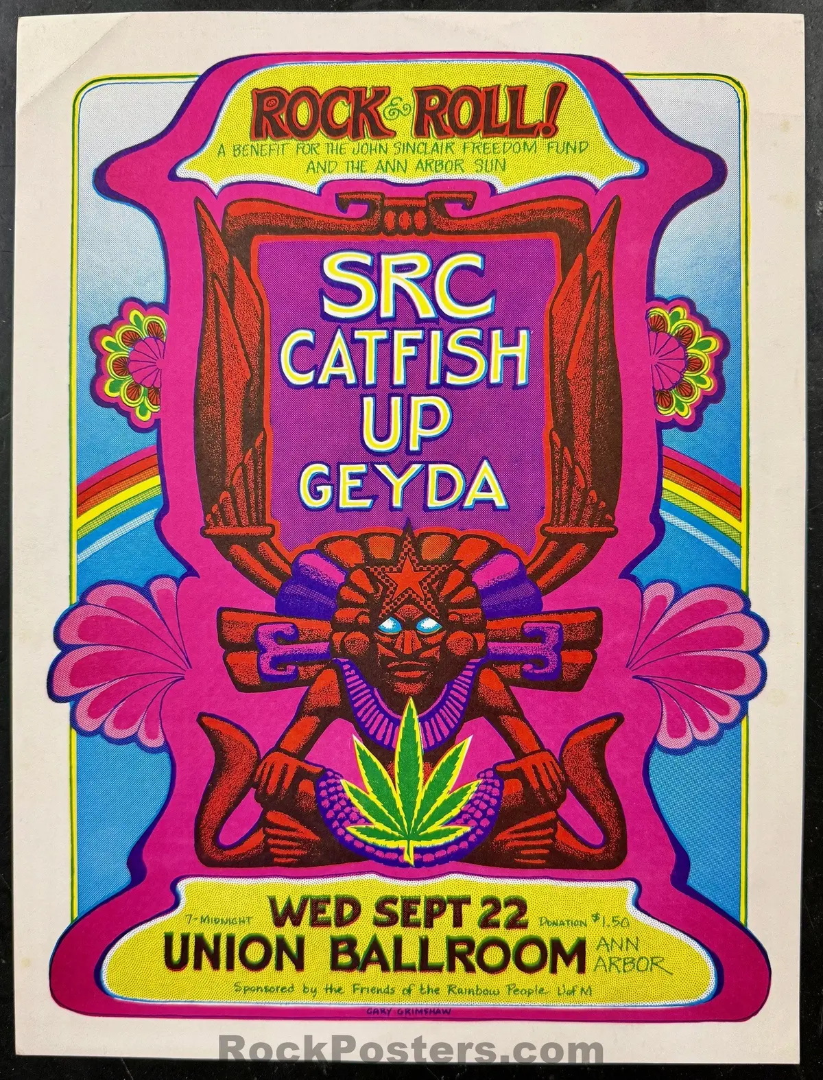 Auction - John Sinclair Benefit - 1971 Poster - Ann Arbor - Near Mint Minus 1