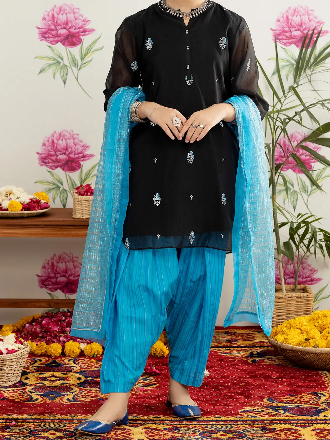 Ferozi Khaddi Net Girl Stole - Alt-St-1027 1