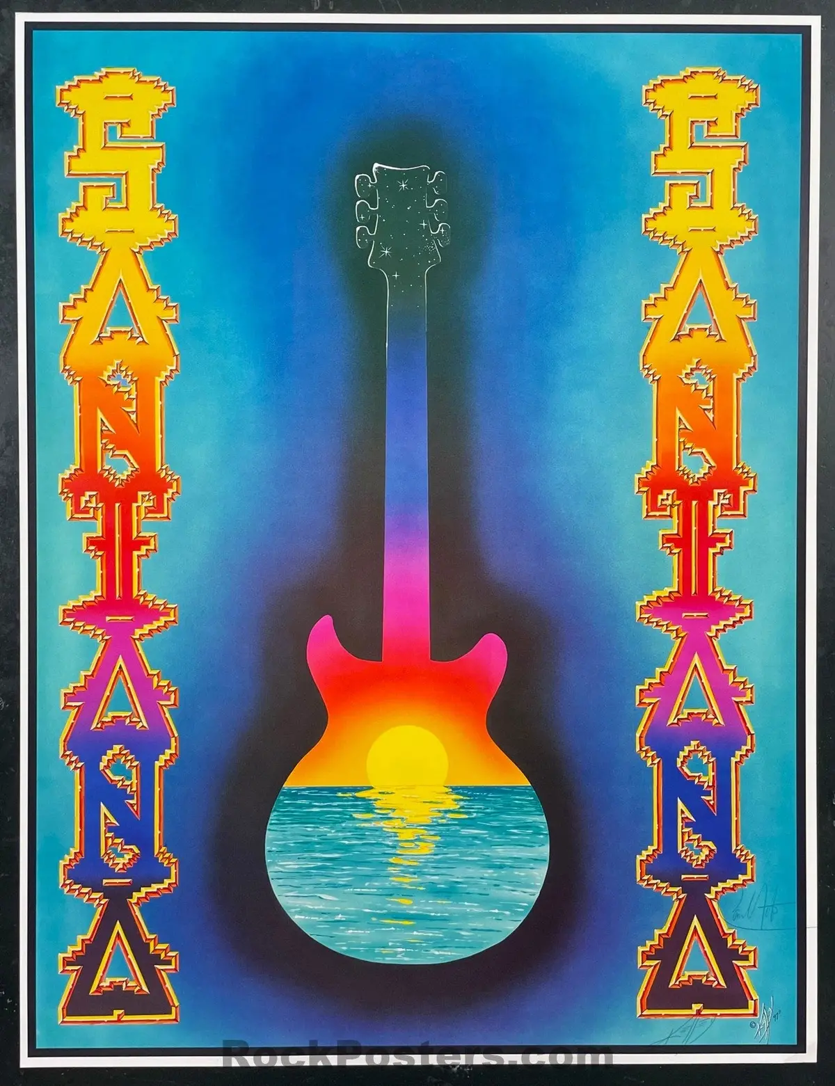 Auction - Santana - Kelley/Santana Signed - 1997 Poster - Near Mint Minus 1
