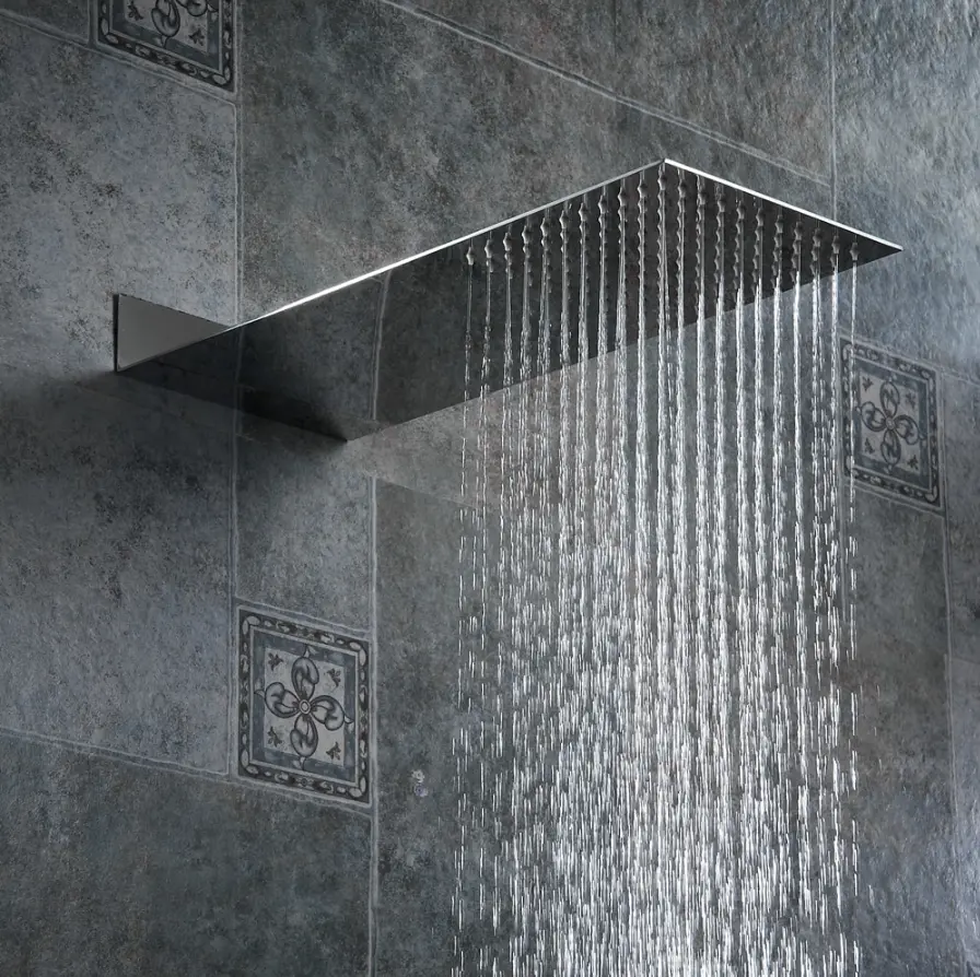 Square Rainfall Ceiling Shower Head Stainless Steel 1
