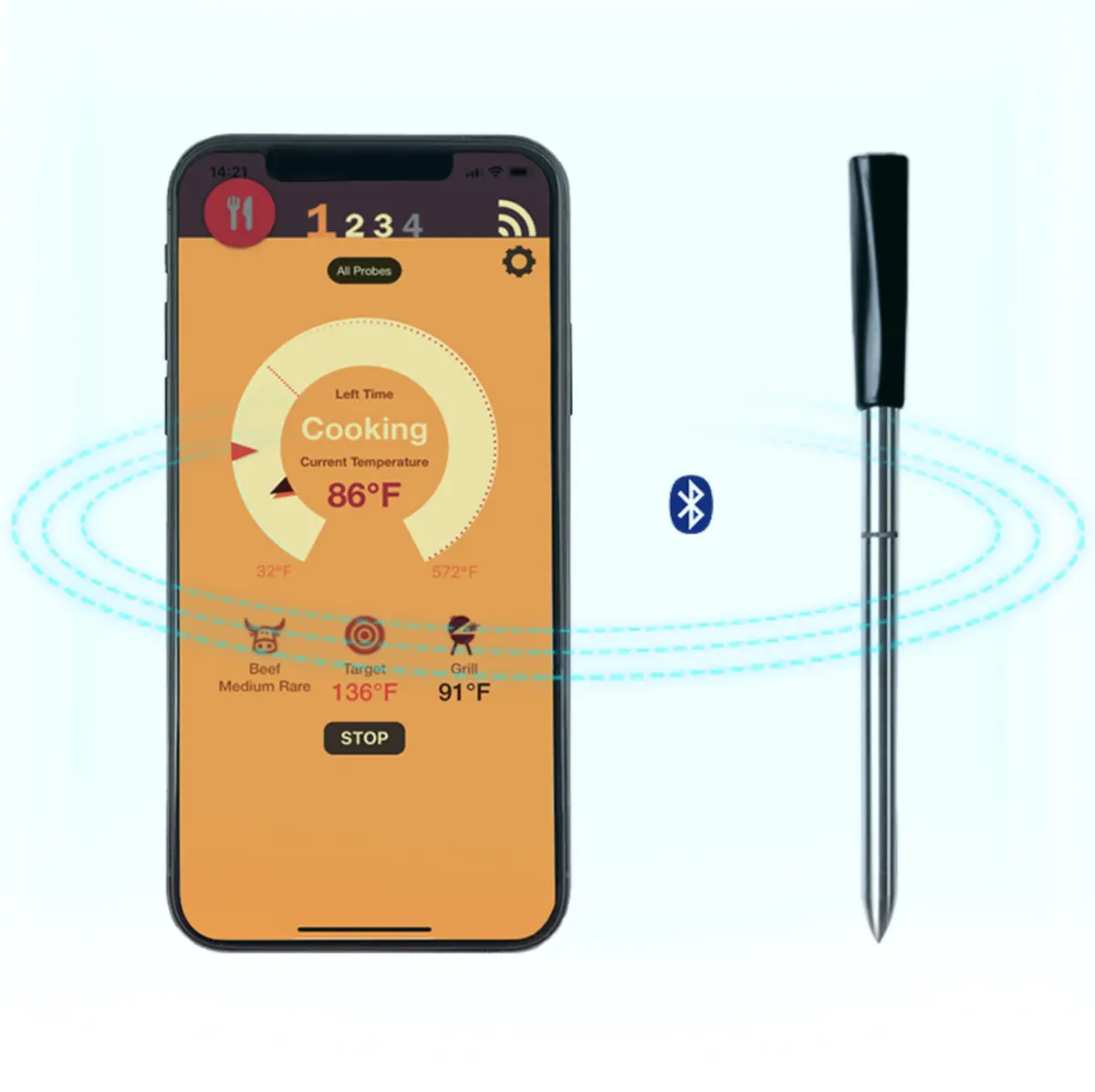 Wireless Digital Bluetooth Meat Bbq Thermometer 1