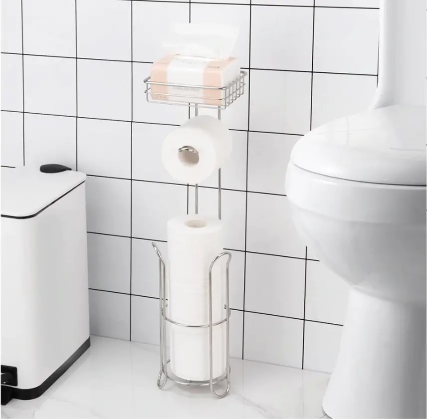 Free Standing Toilet Paper Roll Holder 1