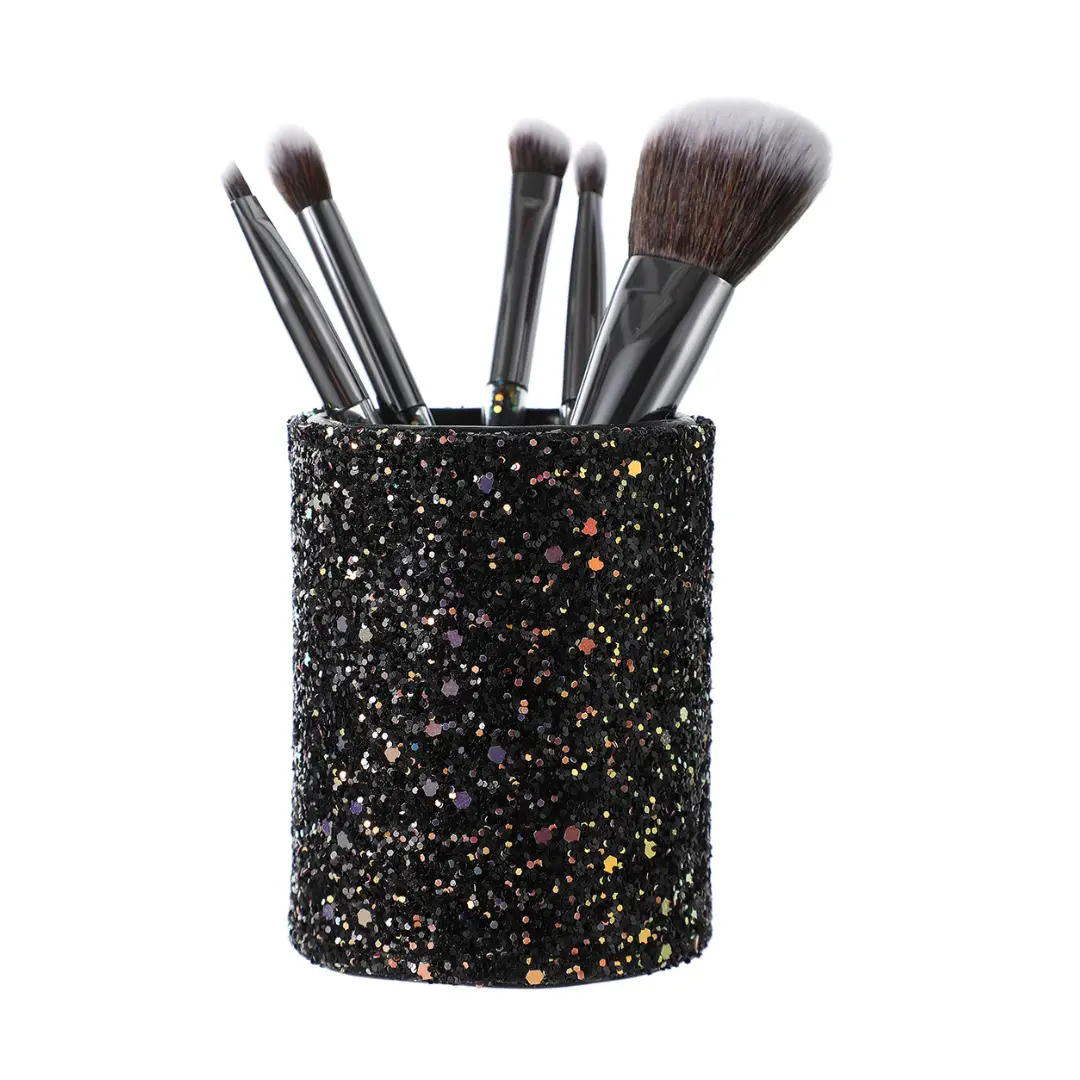 Sparkling Stars Makeup Brush Set In Cylinder Box(6Pcs)(Black) 1