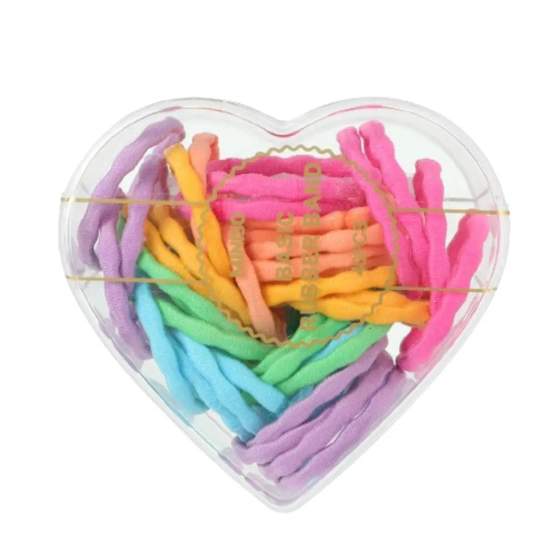 Basic Series Colorful Heart Hair Tie (40 Pcs) 1
