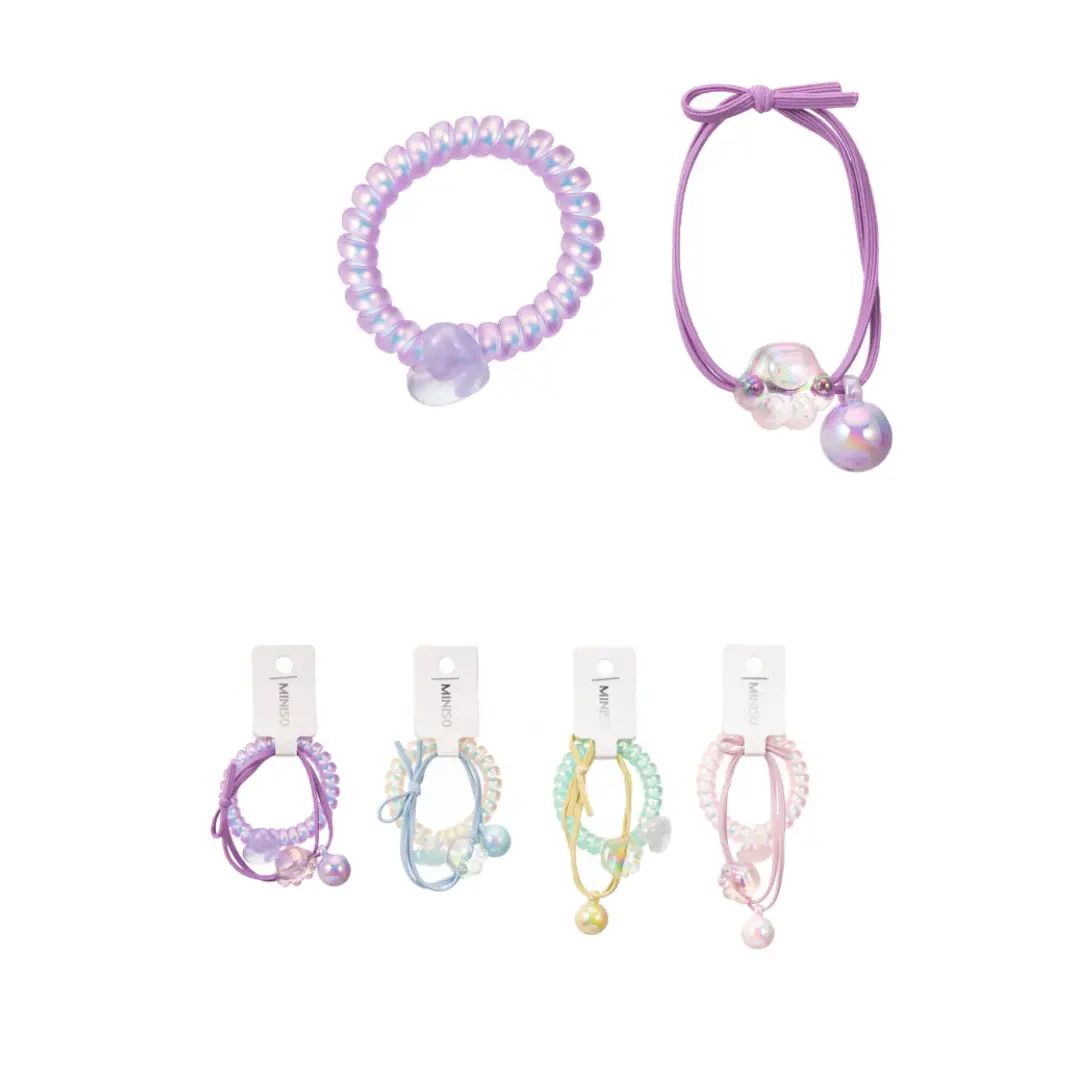 Beaded Spiral Hair Ties (2 Pcs) 1