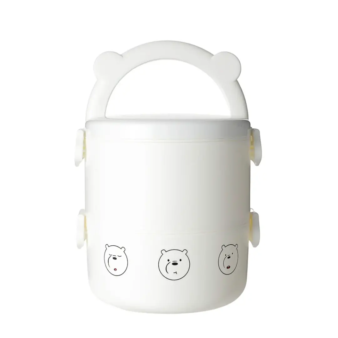 We Bare Bears Collection 5.0 Double Layered Bento Box (1850Ml)(Ice Bear) 1