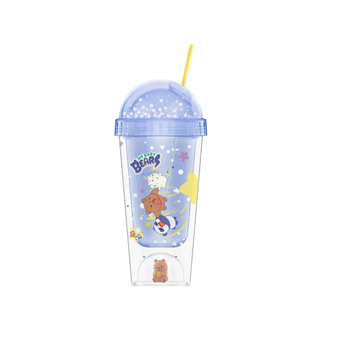 We Baby Bears Collection Double Wall Micro Landscape Tumbler With Straw (350Ml)(Blue) 1