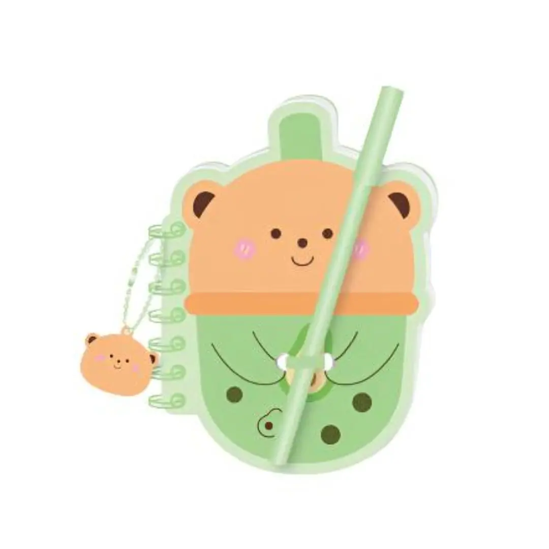 Milk Tea Series Wirebound Memo Pad - 80 Sheets(Little Bear) 1