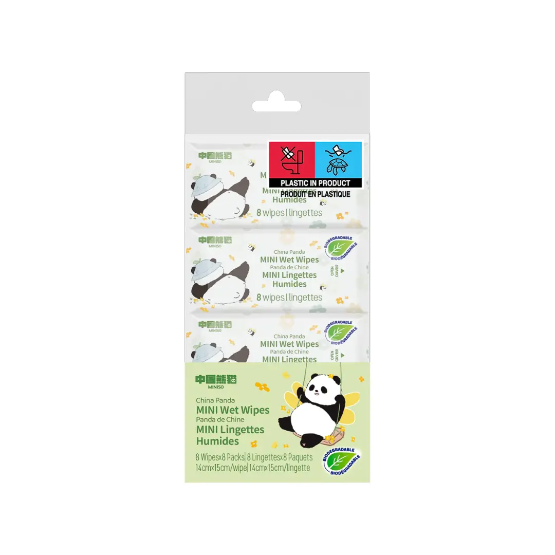 China Panda Mini Wet Wipes (8 Wipes × 8 Packs) 1