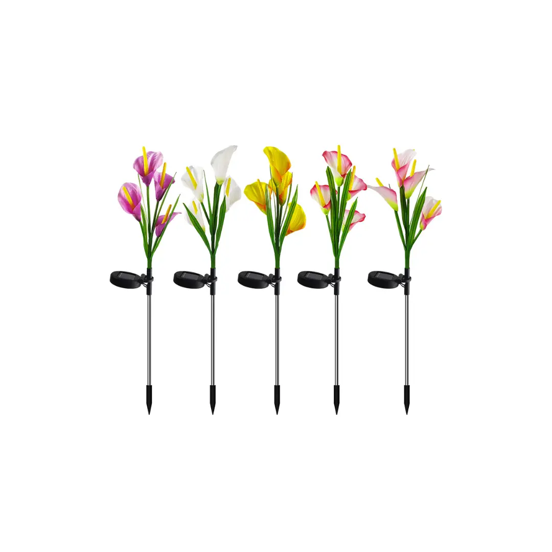 Solar Powered Four Headed Lily (Random Colors) 1
