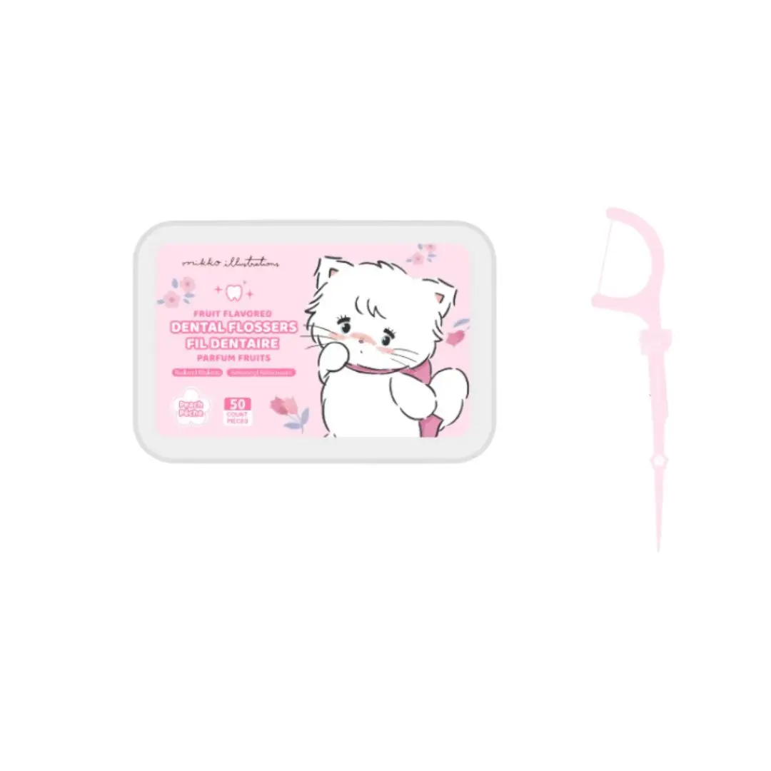Mikko Collection Fruity Dental Flossers (Sakura Peach Flavor) 1