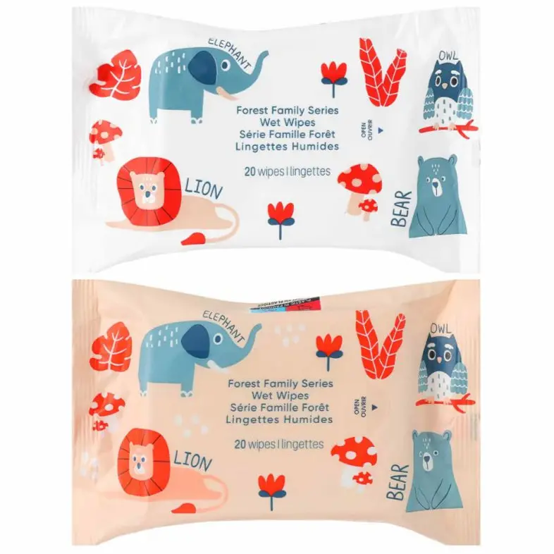 Forest Family Series Wet Wipes (20 Wipes×5 Packs) 1