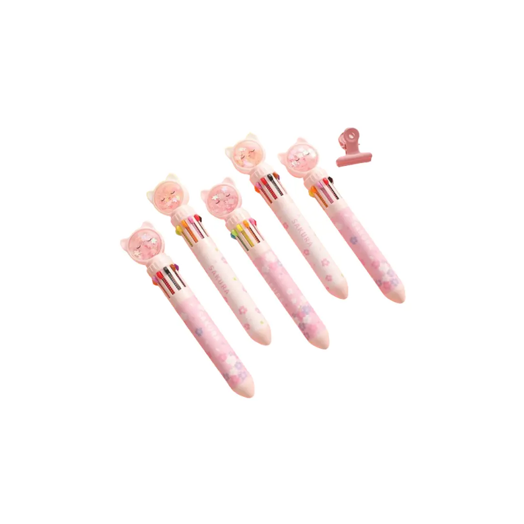 Sakura Cat 10-Color Retractable Ballpoint Pen Pdq 1