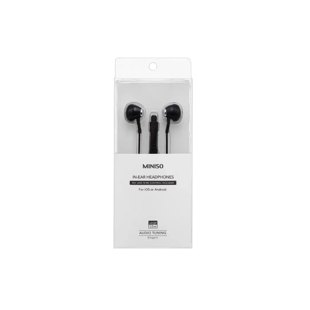 Elegant Half-In-Ear Earphones, Model: E156 (Black) 1