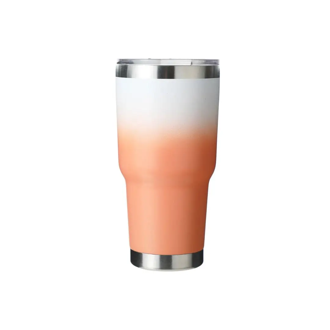 Gradient Color Steel Tumbler For Car - 900Ml (Orange) 1