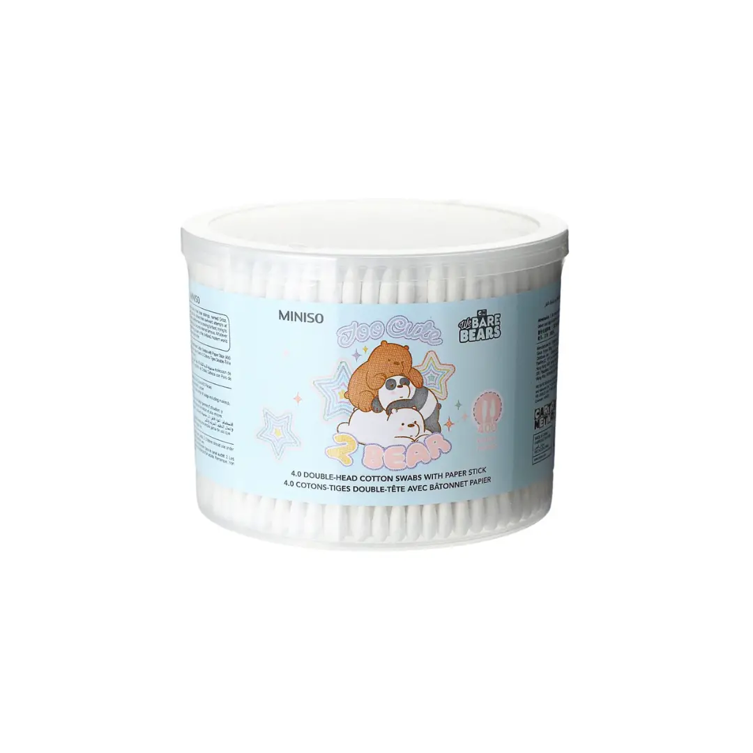 We Bare Bear Collection 4.0 Double-Head Cotton Swabs With Paper Stick (400 Count) 1