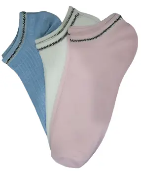 Women's Fashionable Silver-Edged Short Socks (Three Pairs) 1