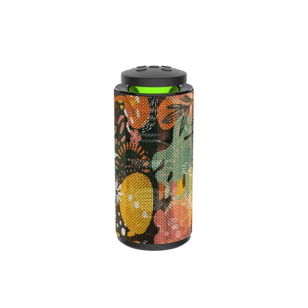 Fabric Covered Cylinder Wireless Speaker  Model: Ebs1003(Tropics) 1