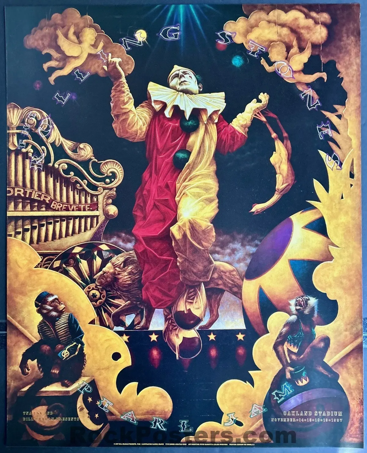 Auction - Rolling Stones/Pearl Jam - 1997 Bill Graham Poster - Oakland Coliseum - Near Mint 1