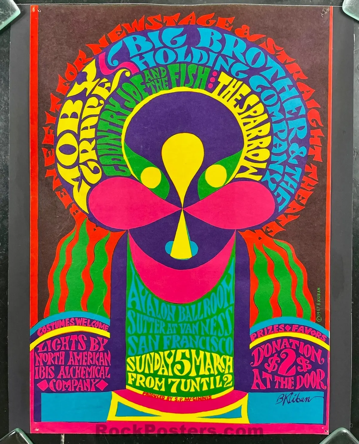 Auction - Janis Joplin Big Brother - Moby Grape - Avalon Ballroom - 1967 Concert  Poster - Rough 1