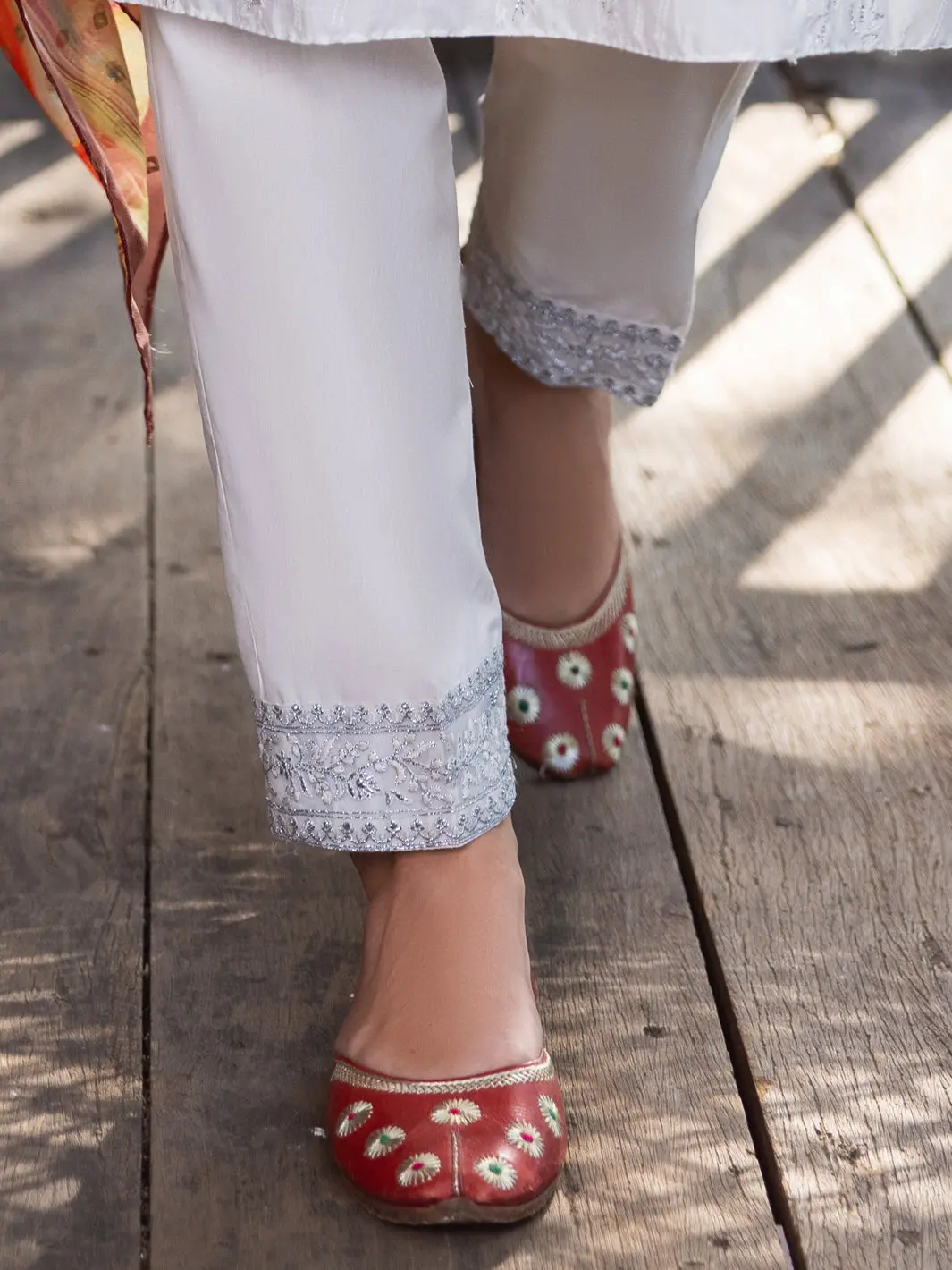 Off White Cambric Trousers - Alp-T-1834 1