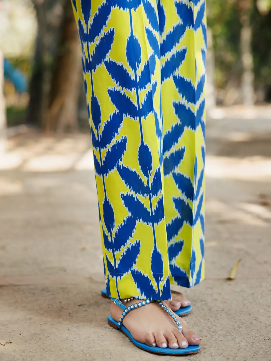Lime Green Cambric Trousers - Alp-T-2278 1