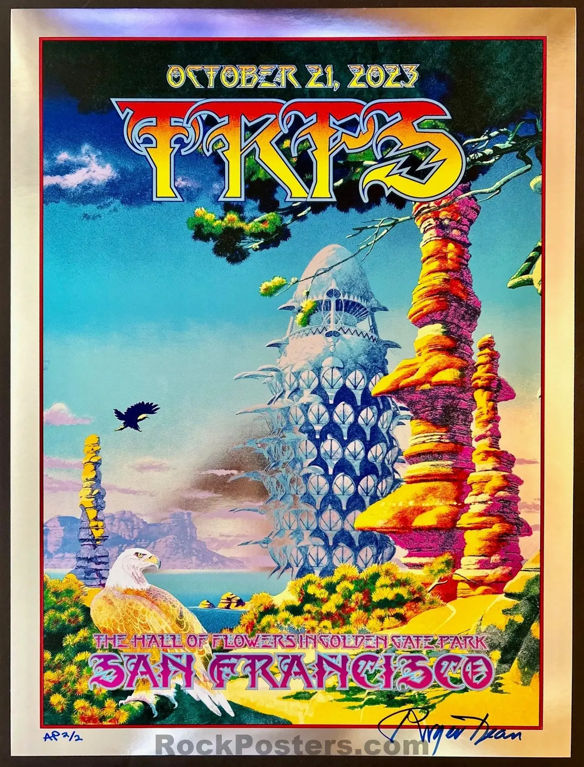 Auction - The Rock Poster Society - Trps '23 - Roger Dean - Chrome Foil Variant - Artist Proof Edition Of 2 - Mint 1