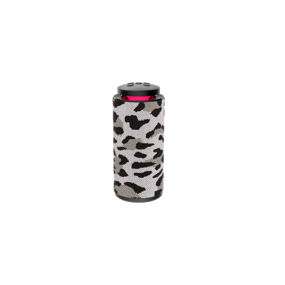 Fabric Covered Cylinder Wireless Speaker  Model: Ebs1003(Leopard Print) 1