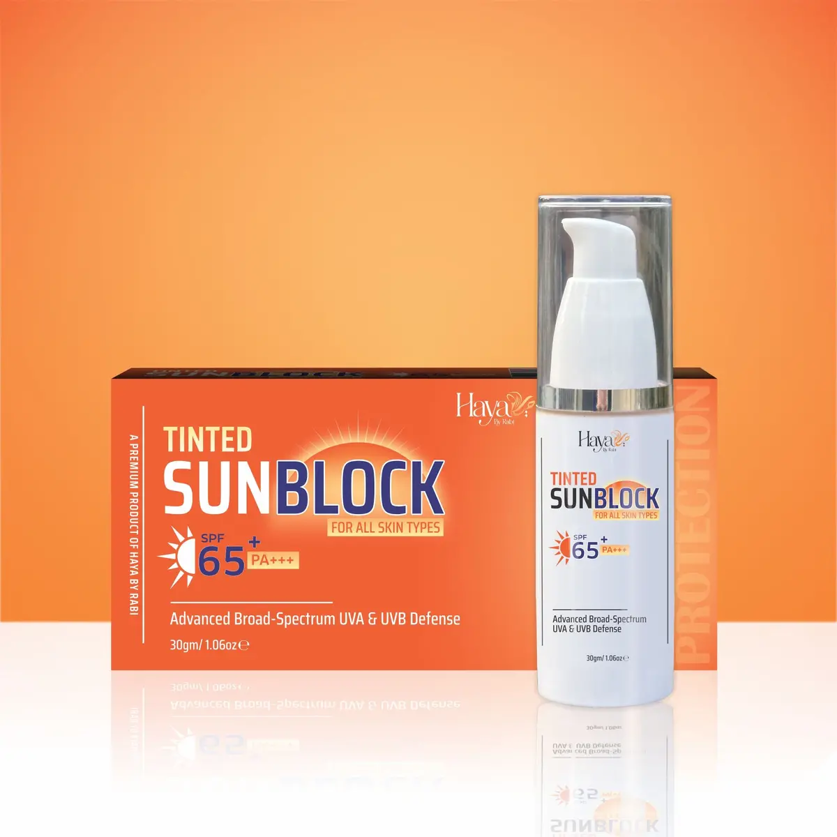 Tinted Sunblock Spf 65+ – Advanced Broad-Spectrum Uva & Uvb Defense | Haya By Rabi 1