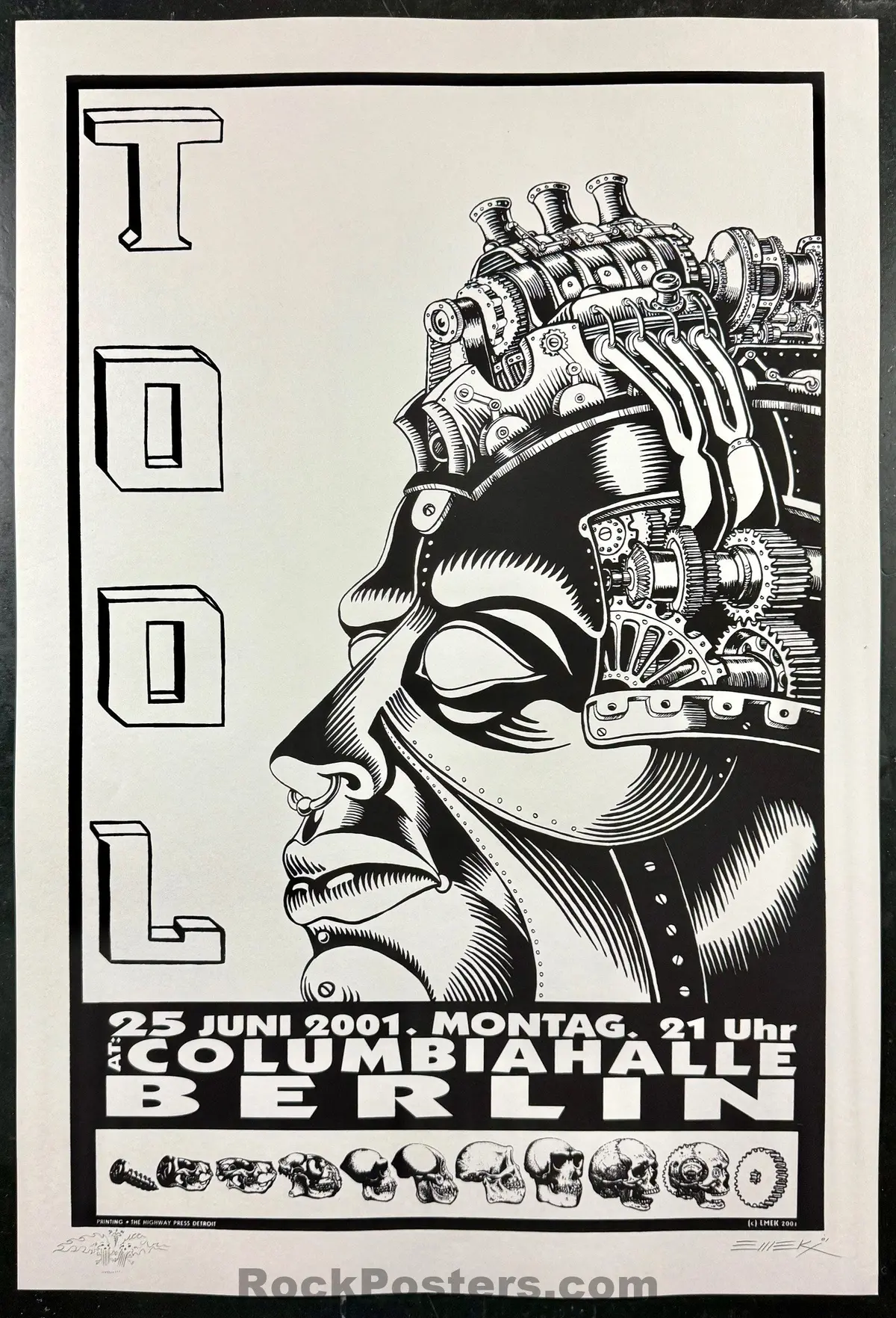 Auction - Tool - Berlin '01 - Black & White Edition Silkscreen - Emek  - Near Mint 1