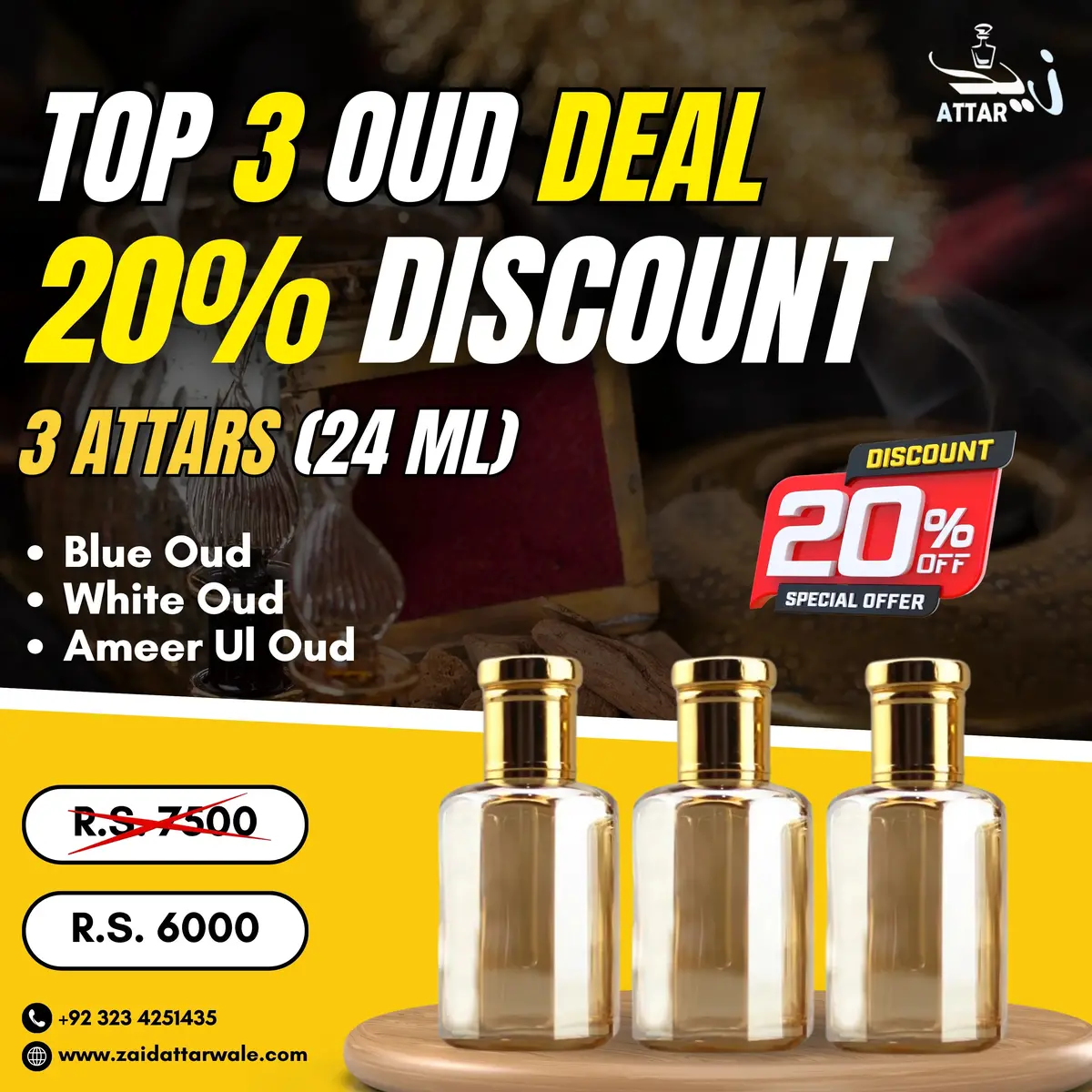 Top 3 Premium Oud Attars – Luxury Bundle Now 20% Off | Limited Time Deal 1