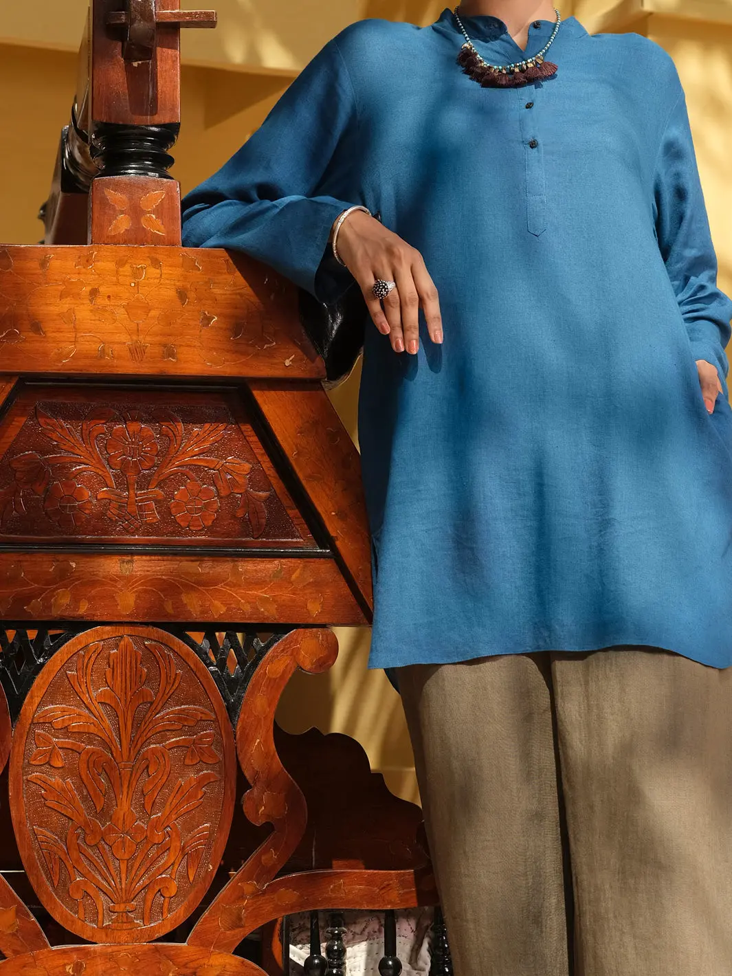 Blue Linen Tunic - Alcr-Lk-1002 1