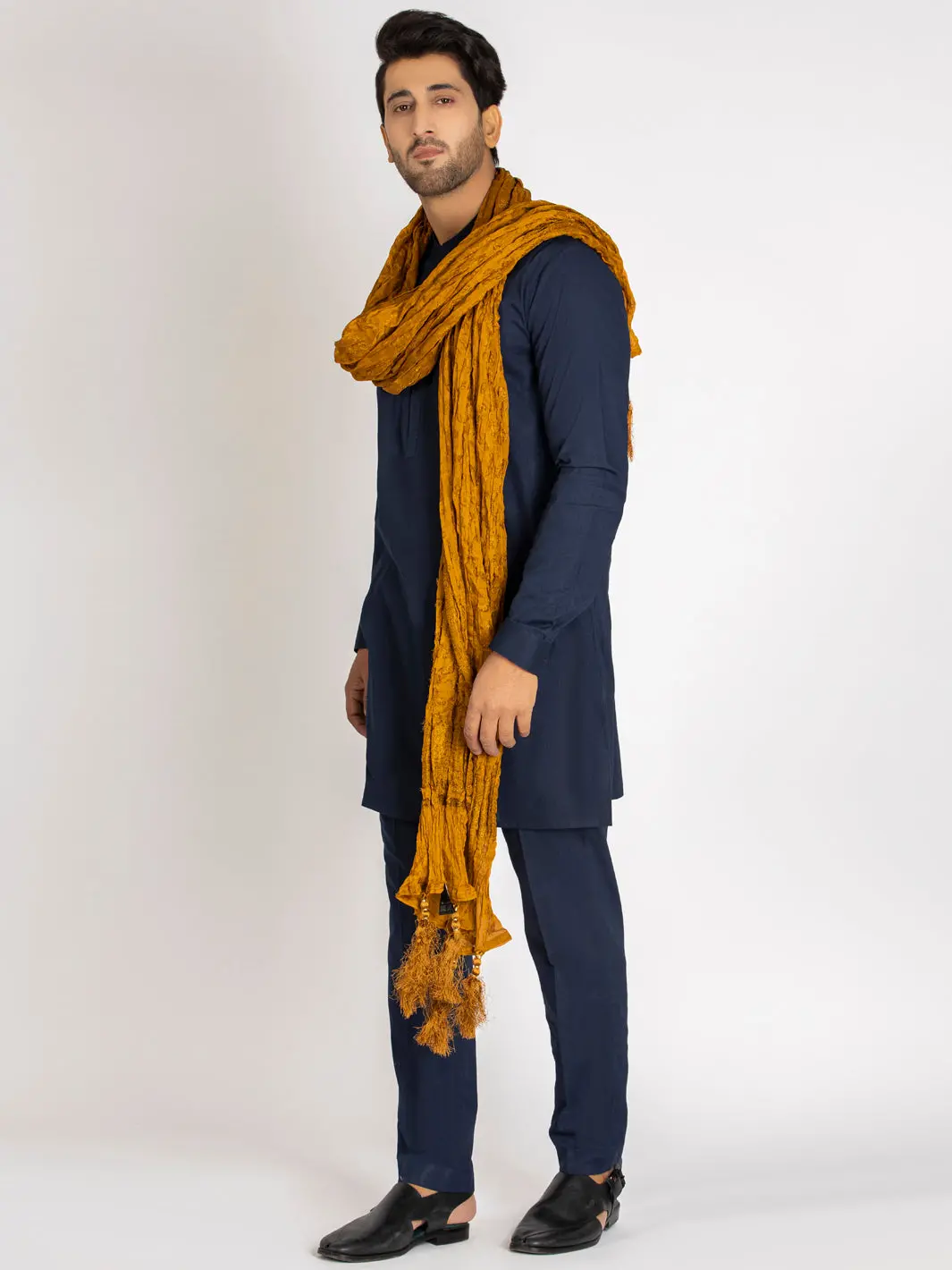 Mustard Stole For Men - Al-Mst-019 1