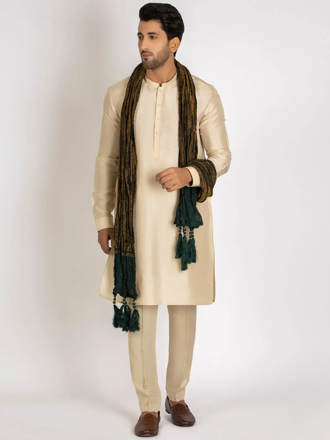 Green Stole For Men - Al-Mst-018 1