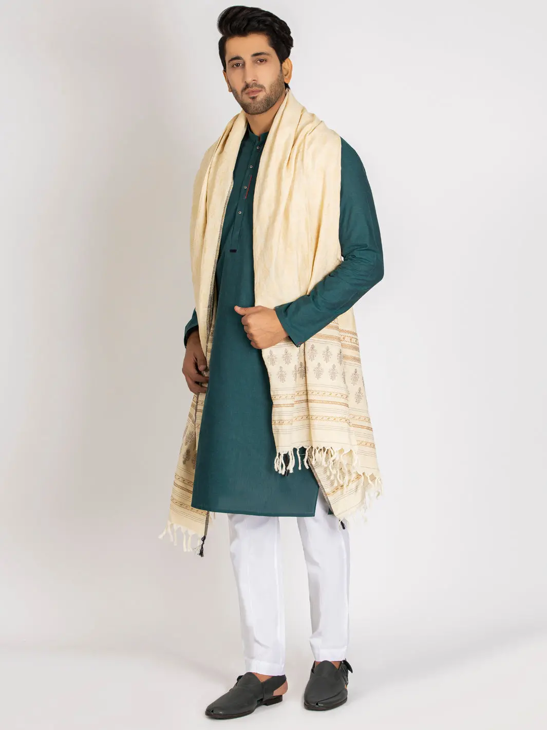 Cream Stole For Men - Al-Mst-026 1